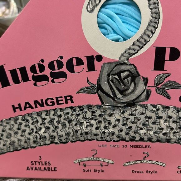 Vtg Hugger Puf Hanger Gift Kit Marlo Co Knit Nylon Dress Style Puffed Hangers - Picture 6 of 17